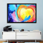 Blue Silhouette with Radiant Heart Wall Art