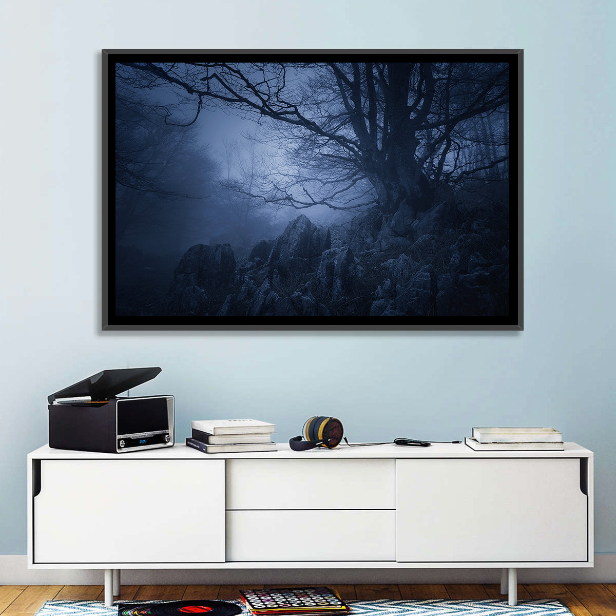 Gnarled Tree at Twilight Wall Art in a room, landscape