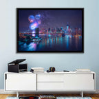 Fireworks Over Brooklyn Bridge Wall Art
