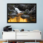 Golden Stream Waterfall Wall Art