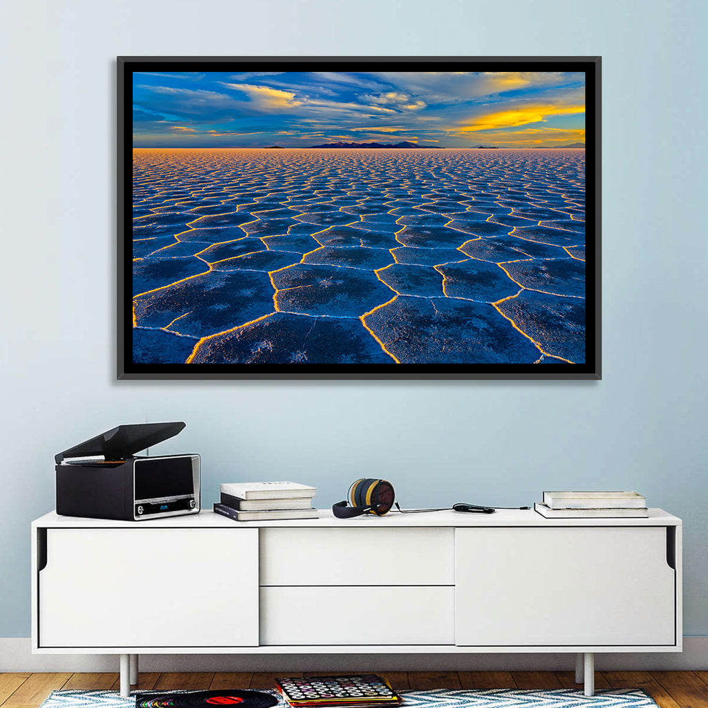 Salar De Uyuni Salt Flats at Sunset Wall Art