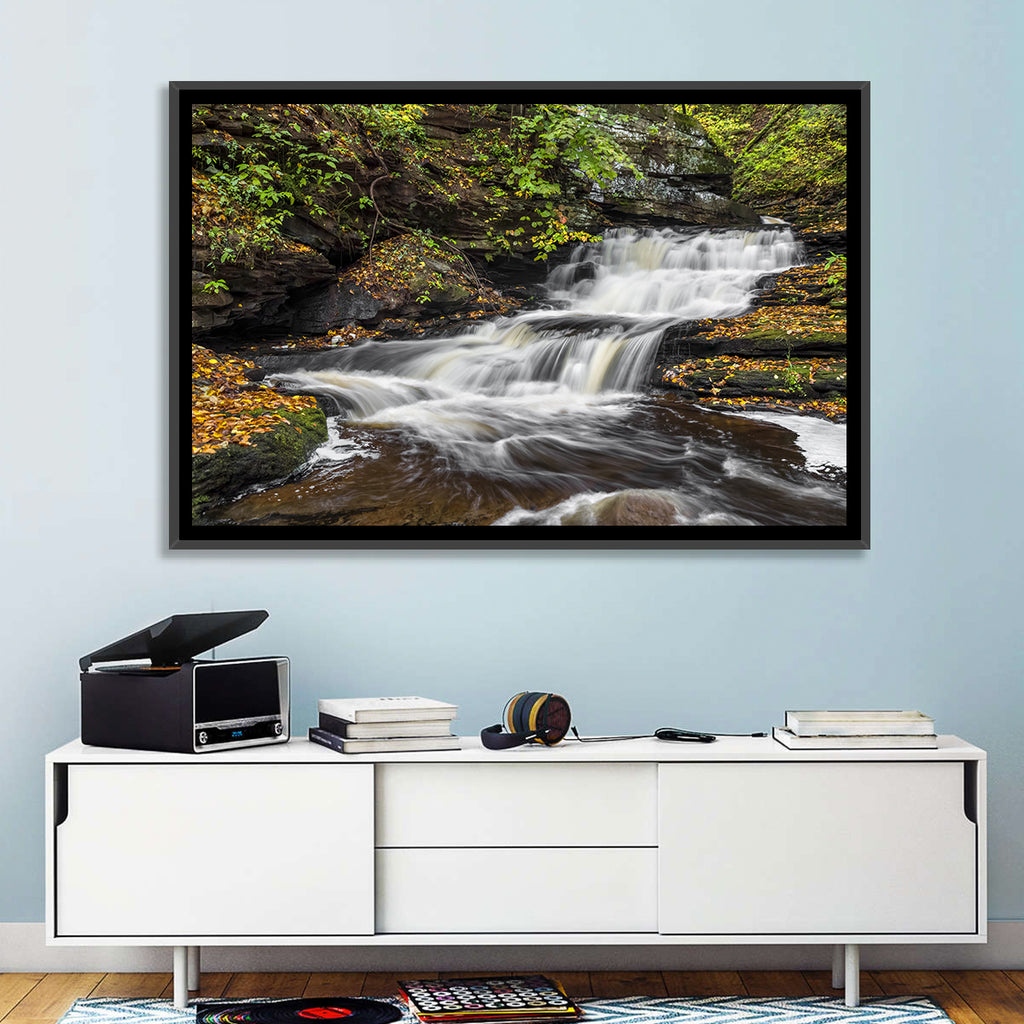 Cascading Autumn Waterfall Wall Art