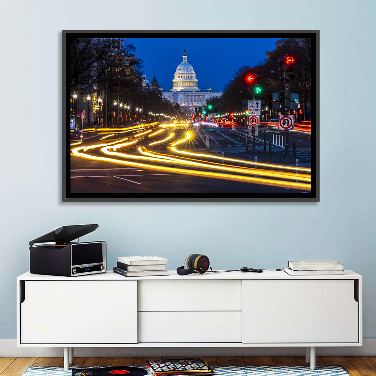 Pennsylvania Avenue at Dusk Wall Art in a room, landscape