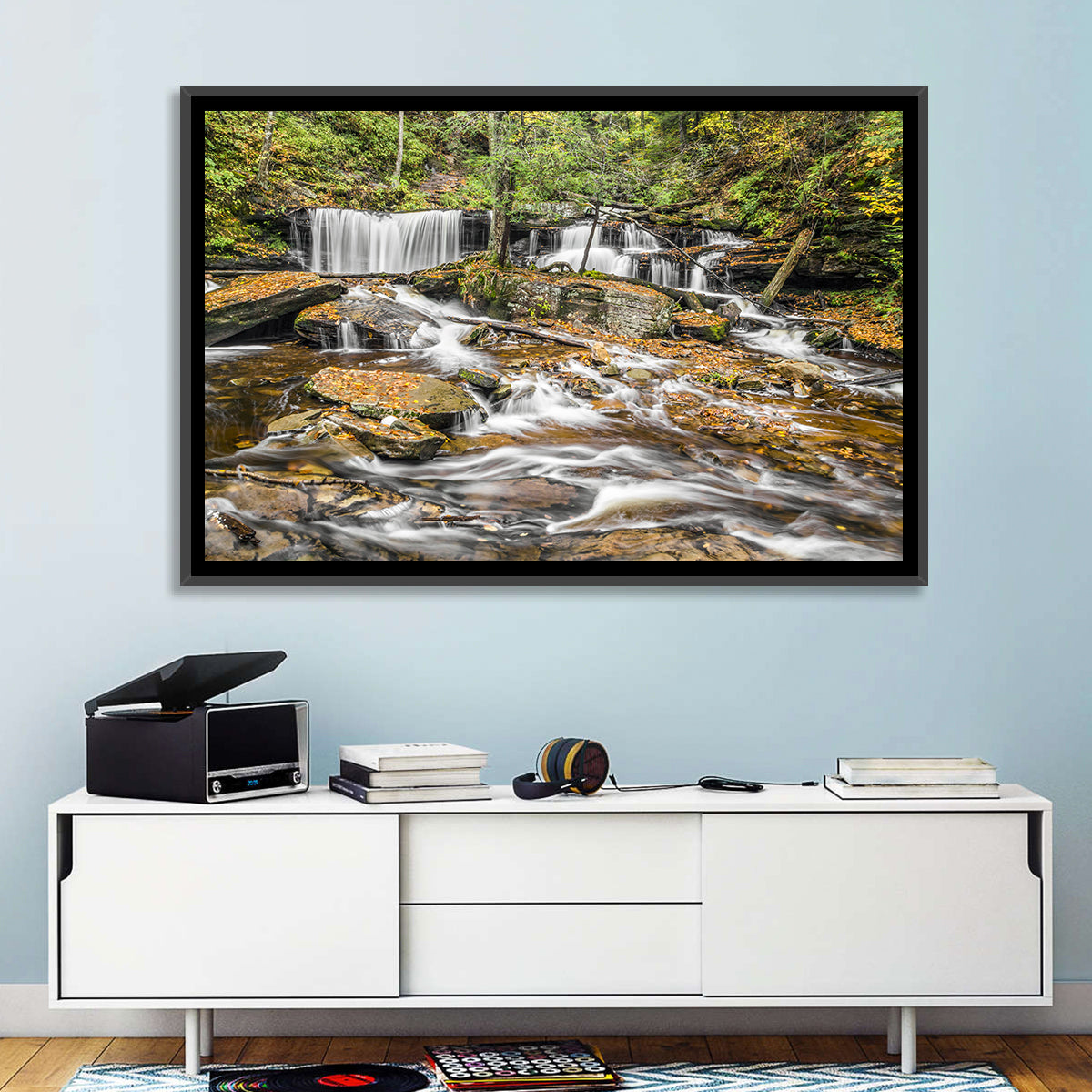Delaware Falls Wall Art in a room, landscape