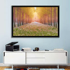 Golden Morning Forest Path Wall Art