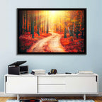 Golden Path Through Autumn Woods Wall Art