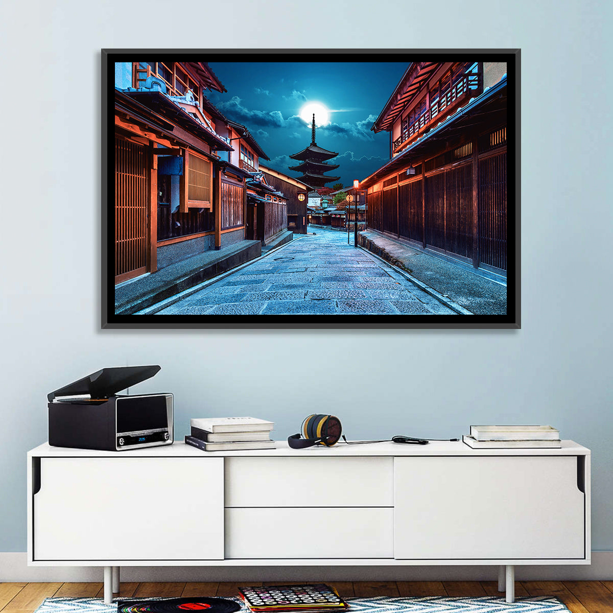 Moonlit Sannen Zaka Kyoto Wall Art