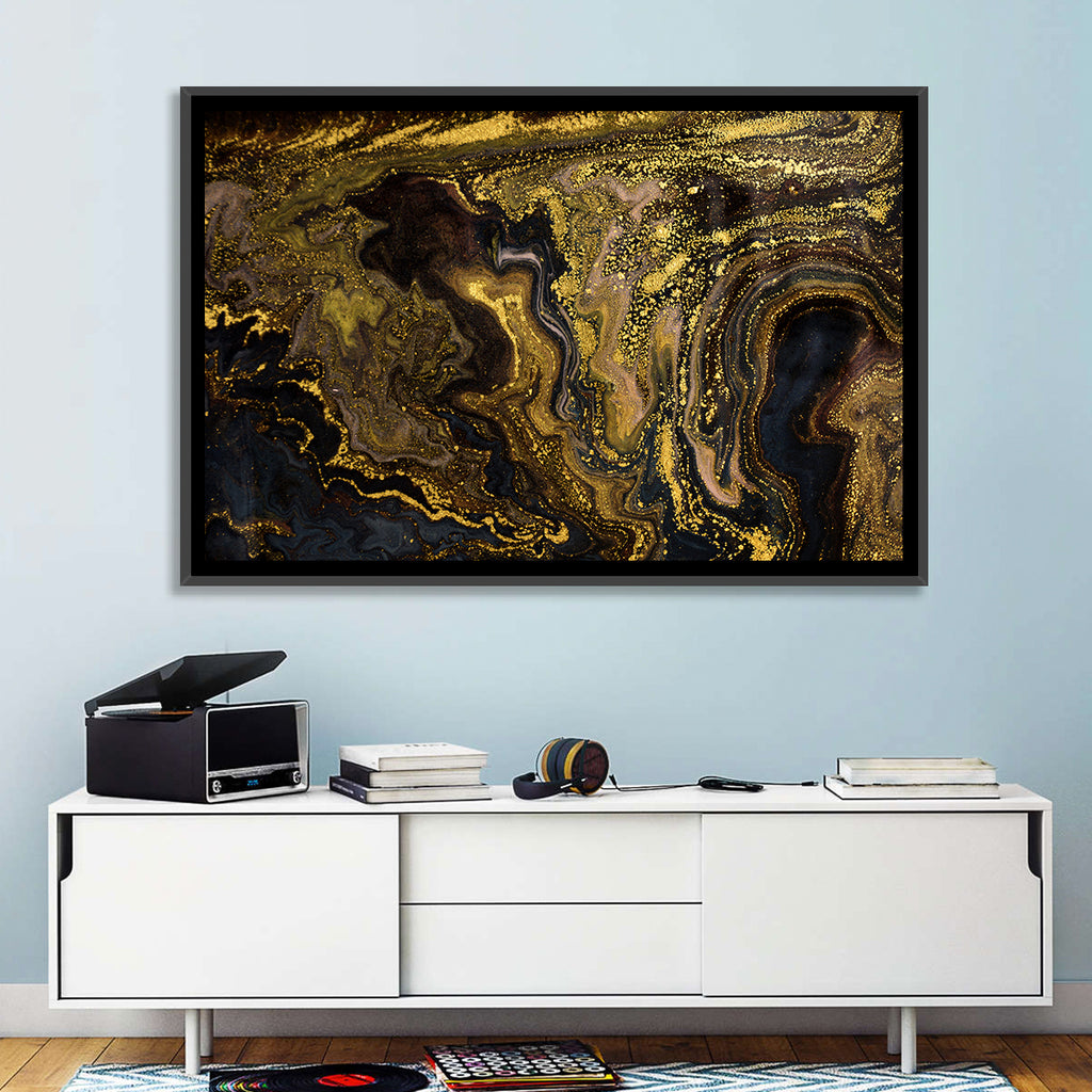 Black and Gold Marble Abstraction Wall Art