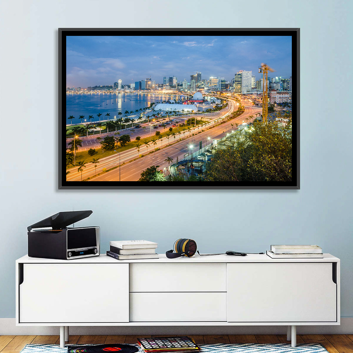Luanda Bay Twilight Skyline Wall Art