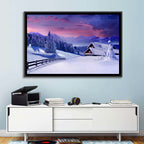 Snowy Mountain Cabin Wall Art