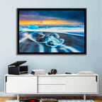 Diamond Beach Ice at Dusk Wall Art