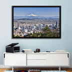 Portland Skyline with Mount Hood Wall Art