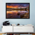 Portland Skyline at Sunset Wall Art