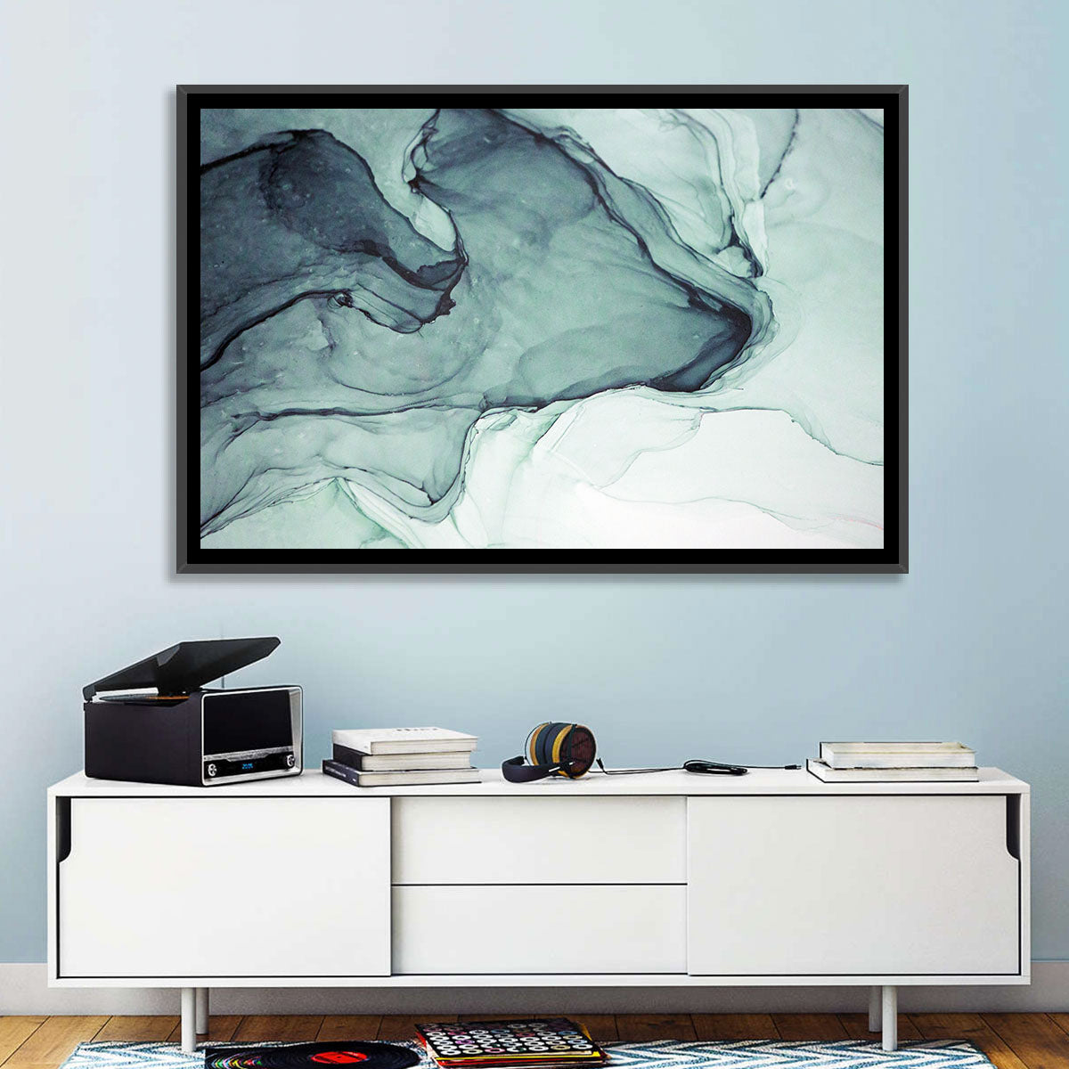 Shades of Gray Wall Art in a room, landscape