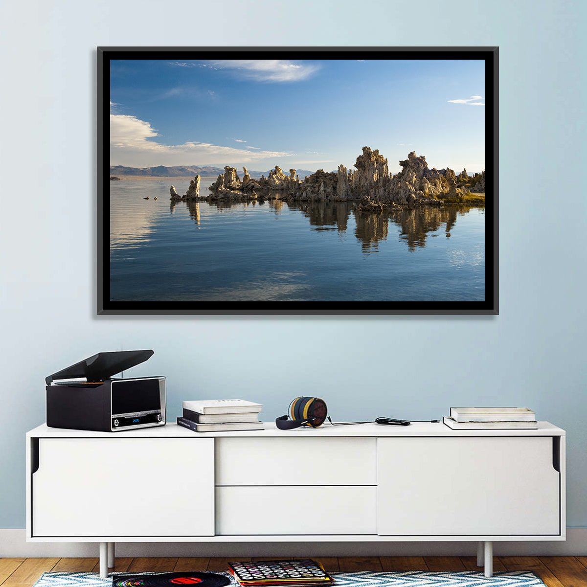 Mono Lake Reflections Wall Art in a room, landscape