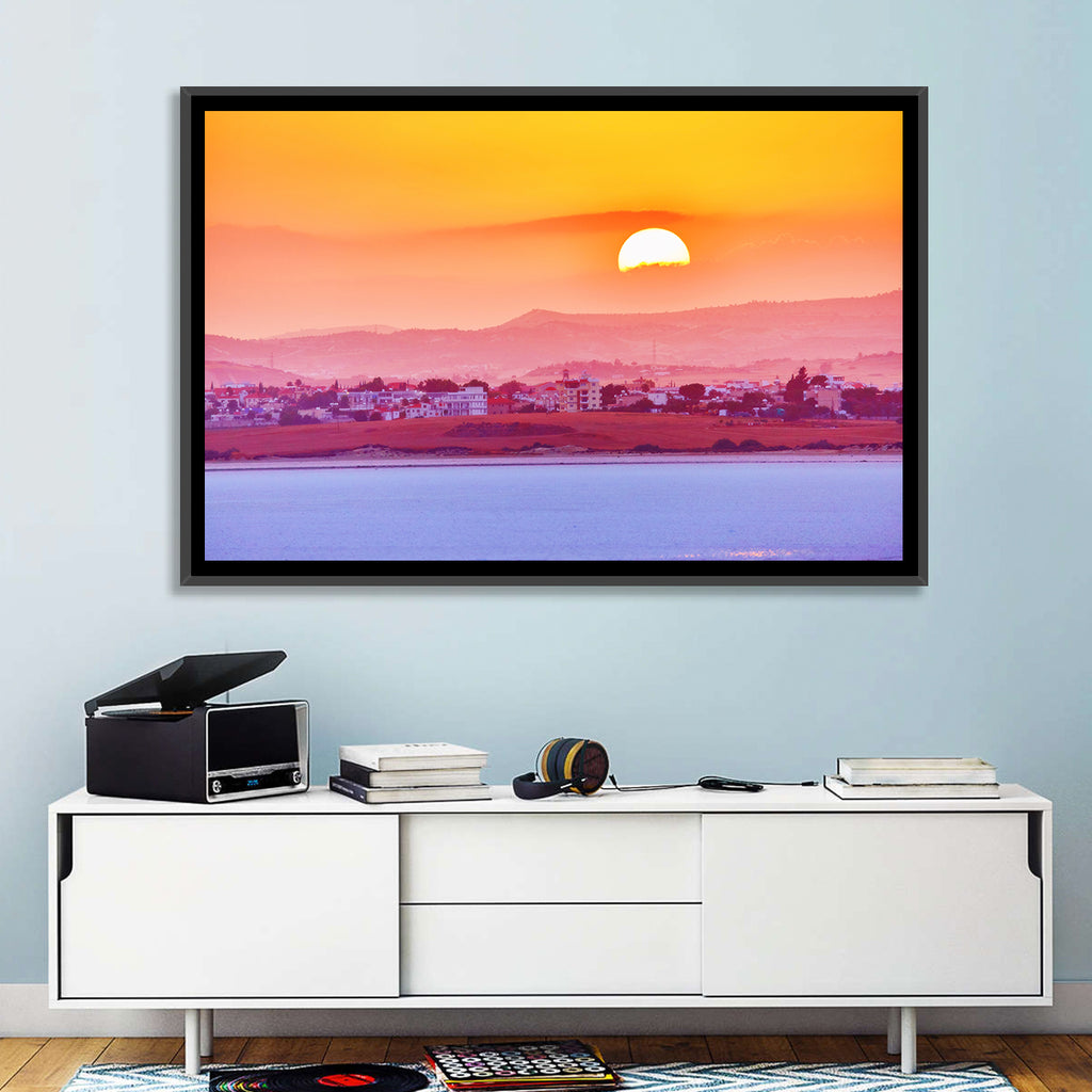 Golden Salt Lake Sunset Wall Art