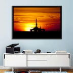 Offshore Oil Rig at Sunset Wall Art