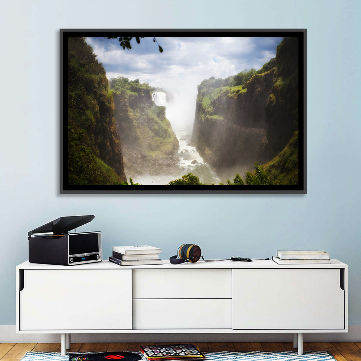 Victoria Falls Zambezi Gorge Wall Art in a room, landscape