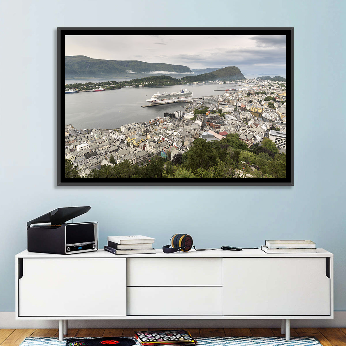 Alesund Harbor Cityscape Wall Art