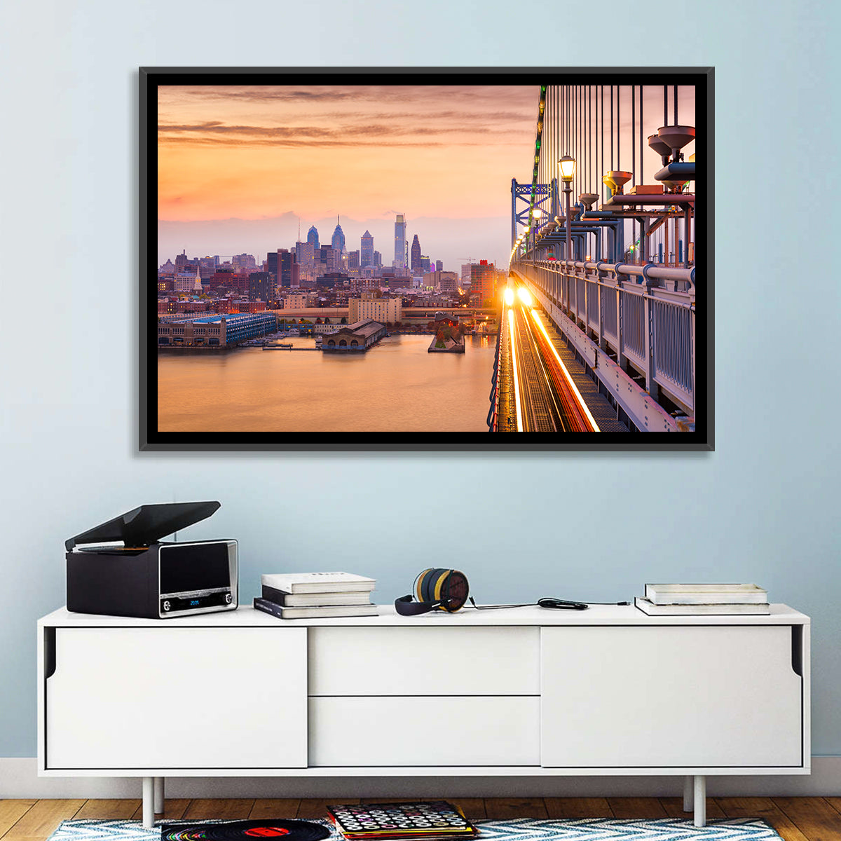 Benjamin Franklin Bridge, Philadelphia Wall Art in a room, landscape