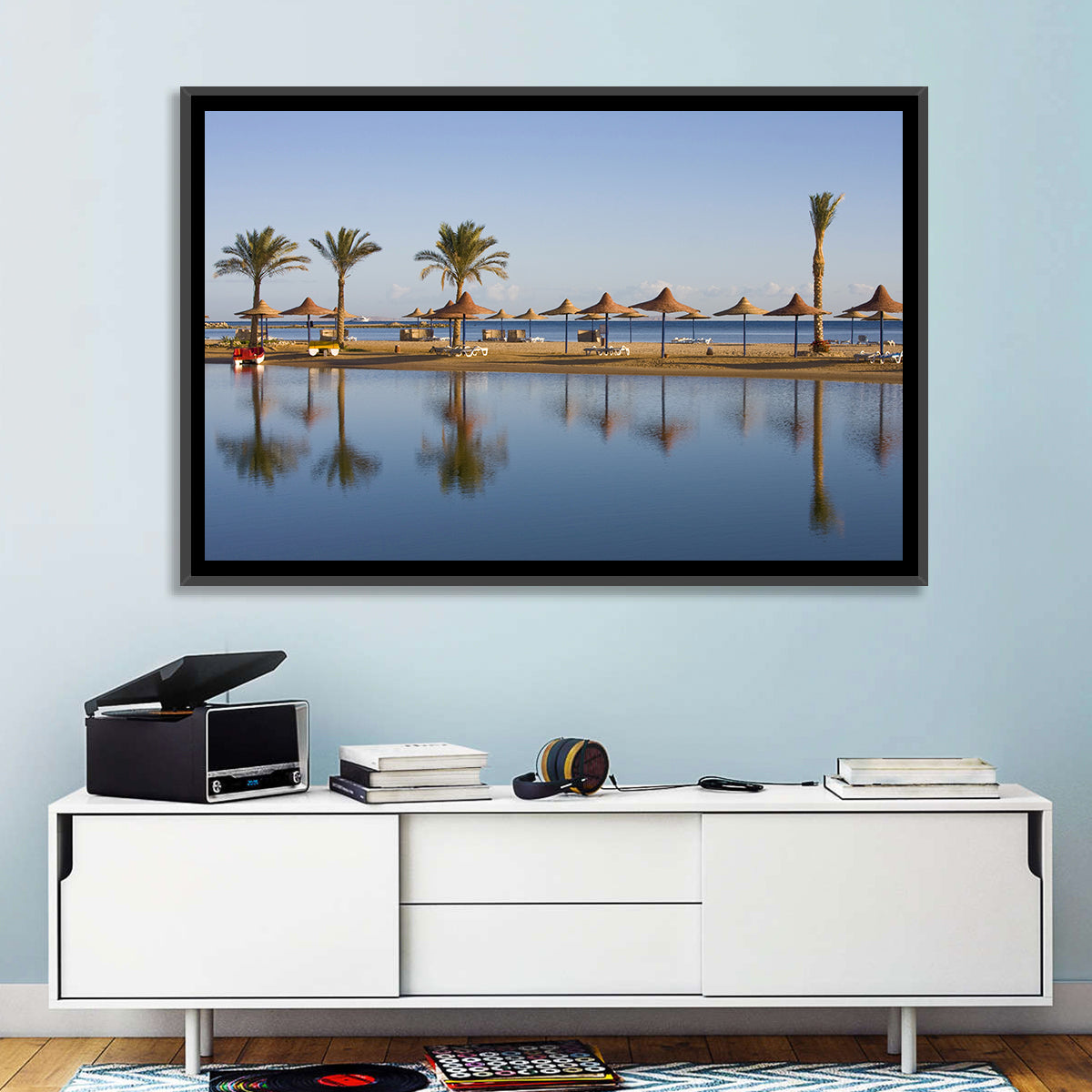Hurghada Beach Seascape Wall Art in a room, landscape