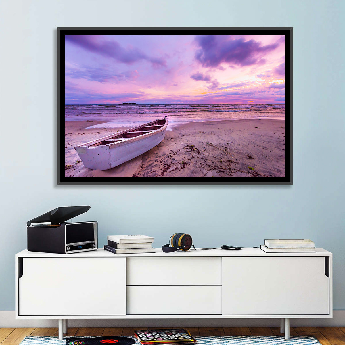 Boat at Lake Malawi Sunset Wall Art