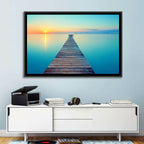 Wooden Footbridge at Sunset Wall Art