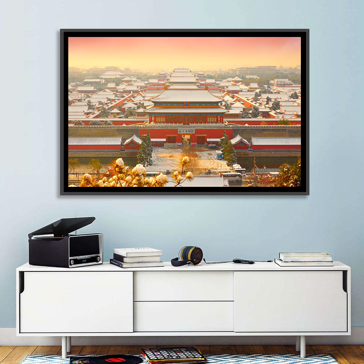 Forbidden City Gateway at Golden Hour Wall Art in a room, landscape