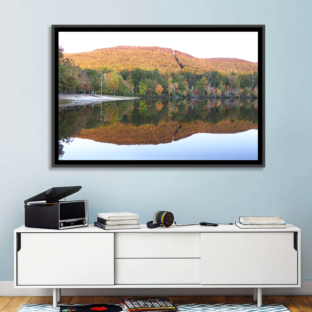 Cheaha State Park Lake Reflection Wall Art in a room, landscape