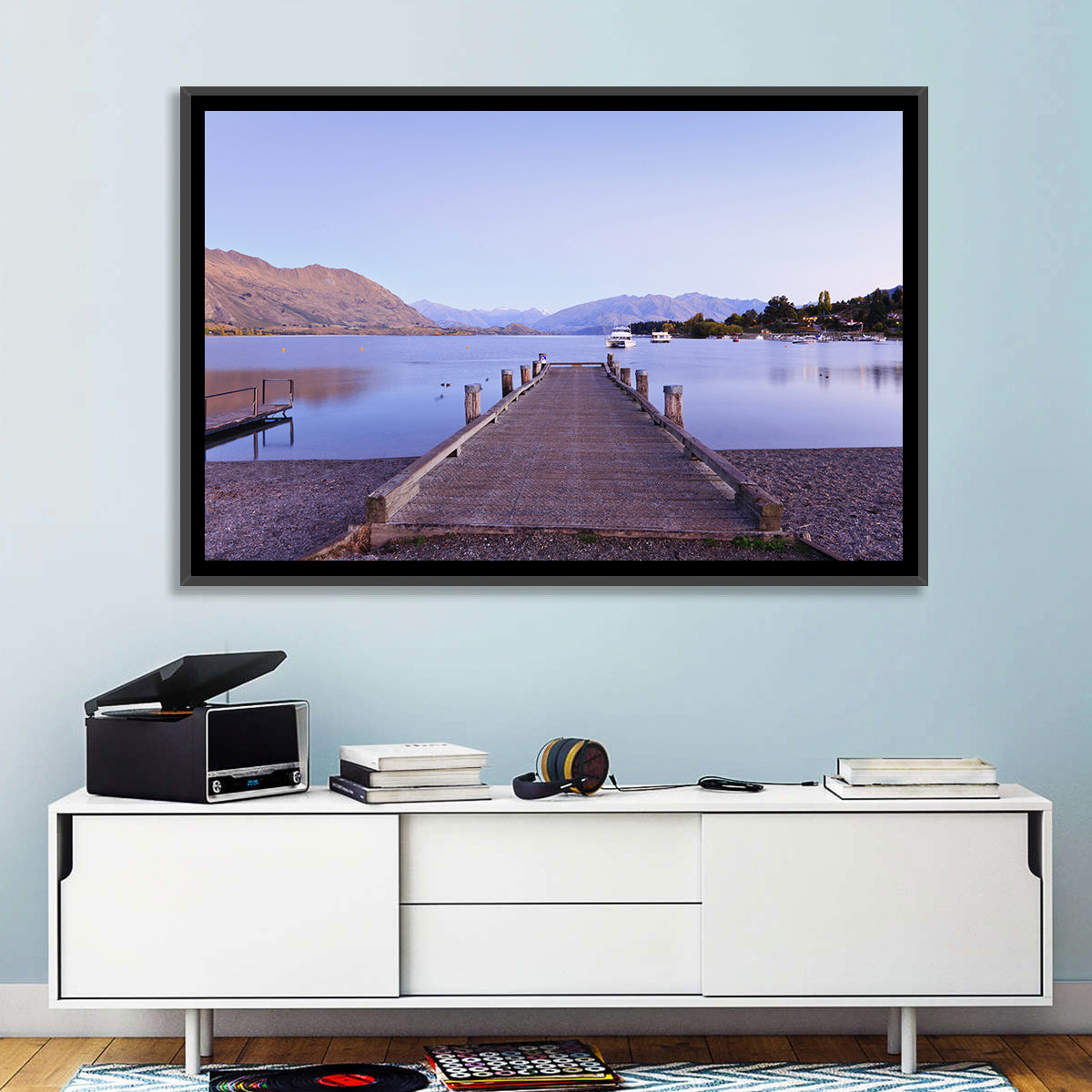 Wanaka Pier at Twilight Wall Art in a room, landscape