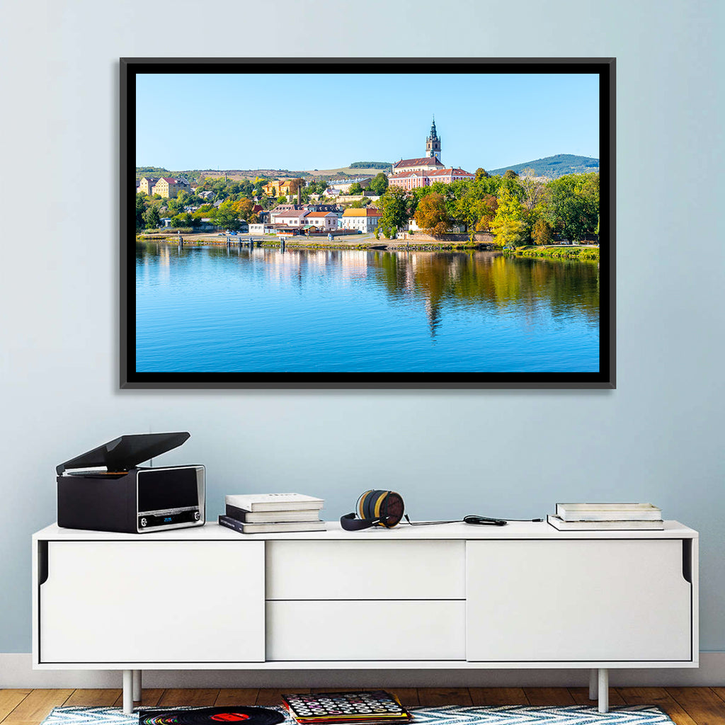 Roudnice Castle Riverbank Reflections Wall Art