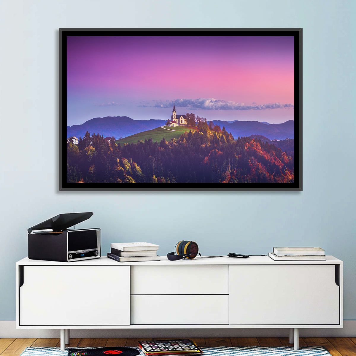 Saint Leonard Hilltop Church Wall Art in a room, landscape