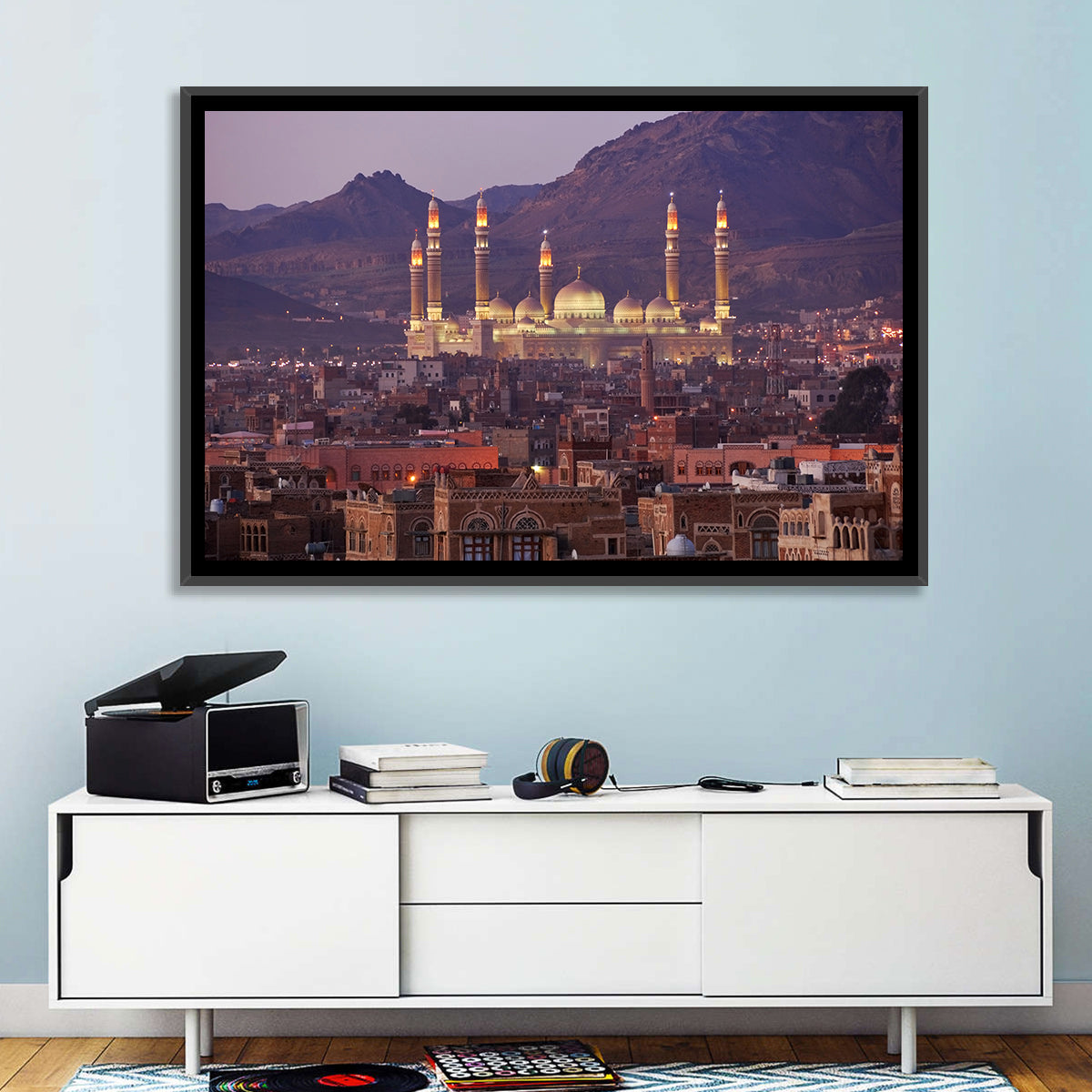 Al-saleh Mosque at Dusk Wall Art