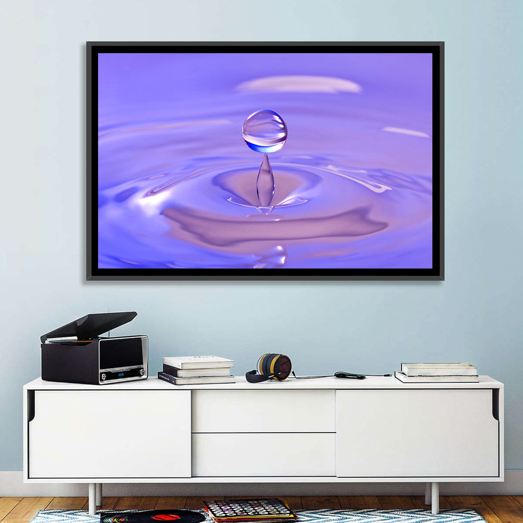 Purple Water Droplet Splash Wall Art