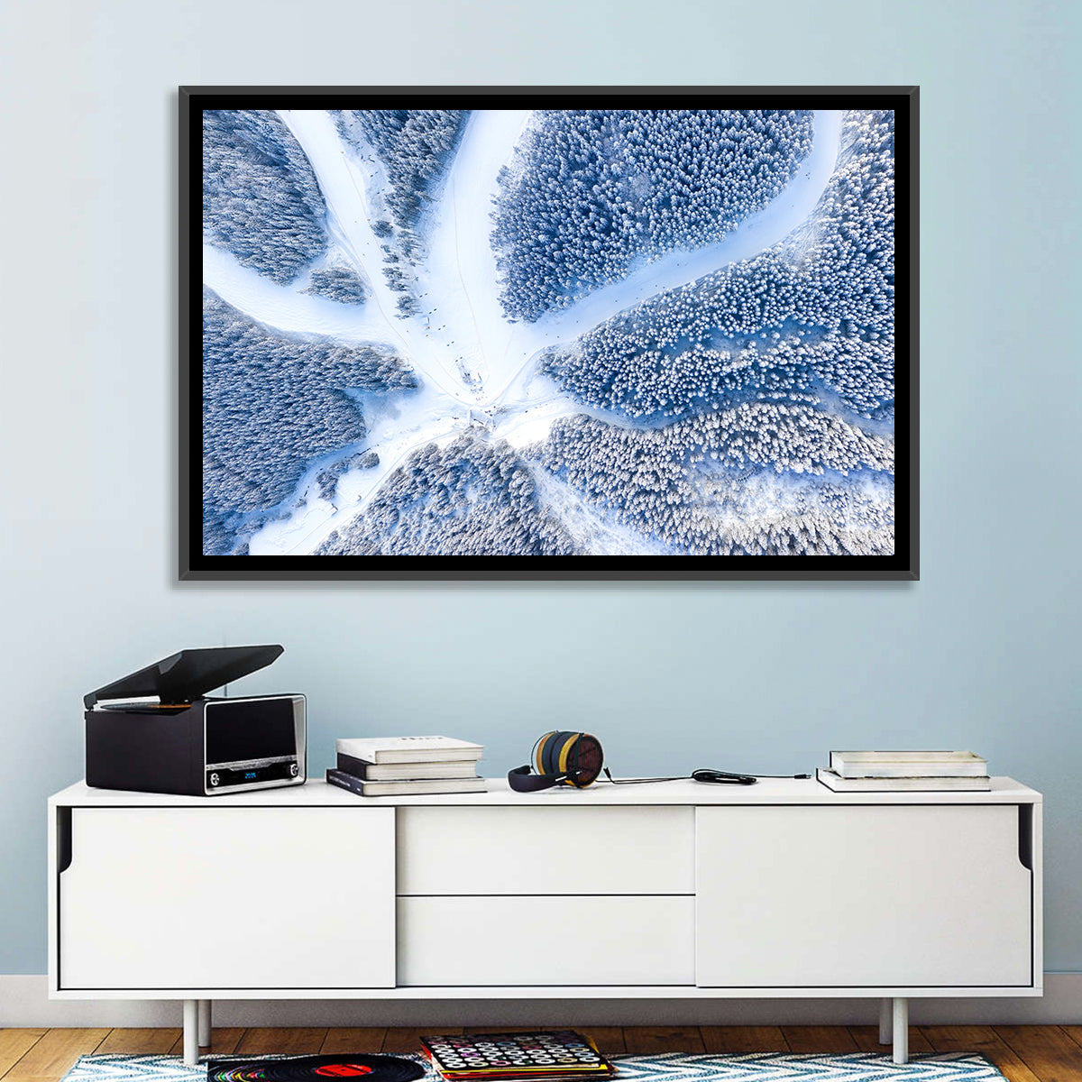 Birds-eye Ski Resort Landscape Wall Art