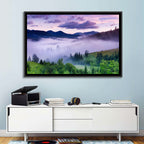 Misty Mountain Valley at Twilight Wall Art