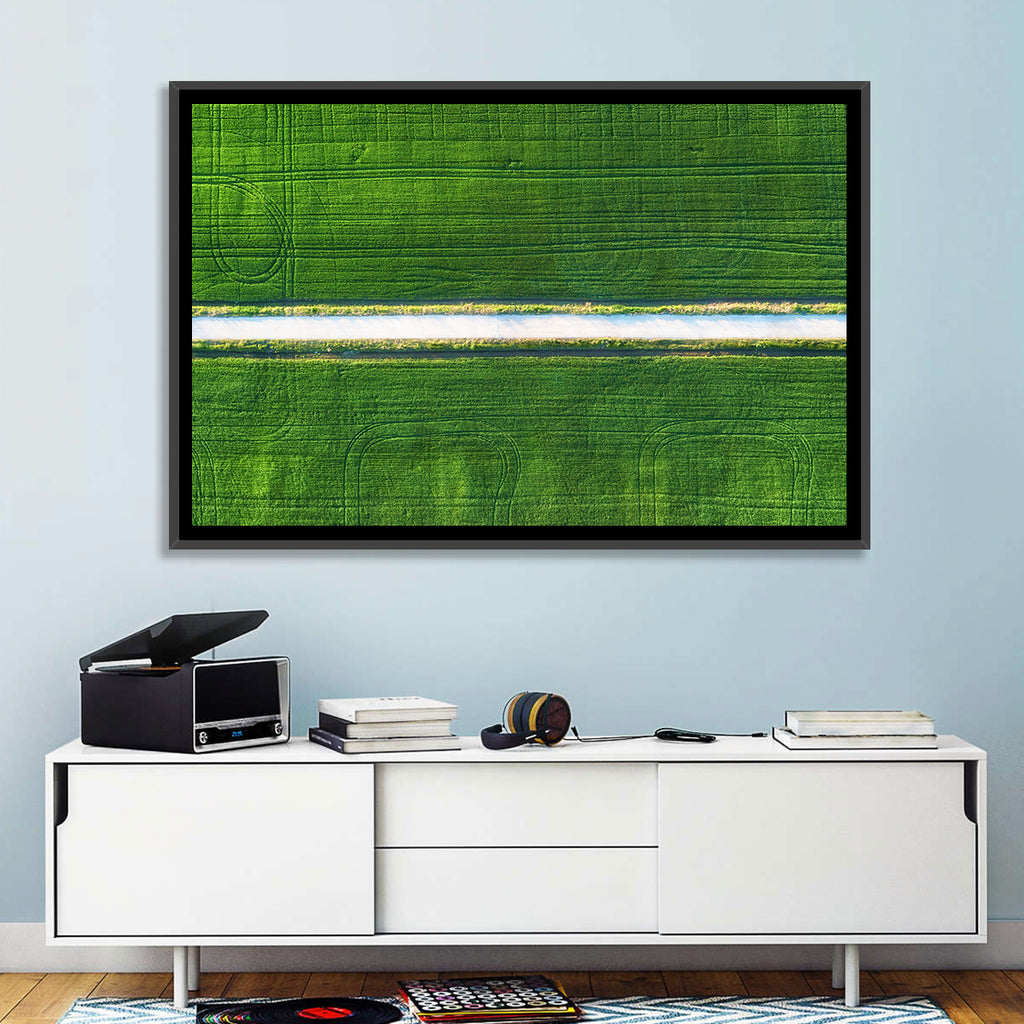 Aerial Irrigation Canal View Wall Art
