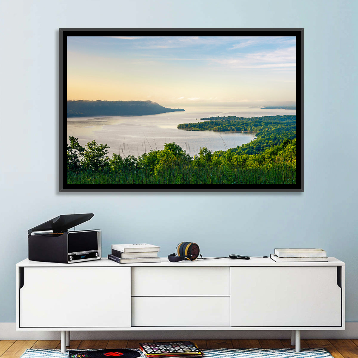 Mississippi River and Lake Pepin Wall Art in a room, landscape