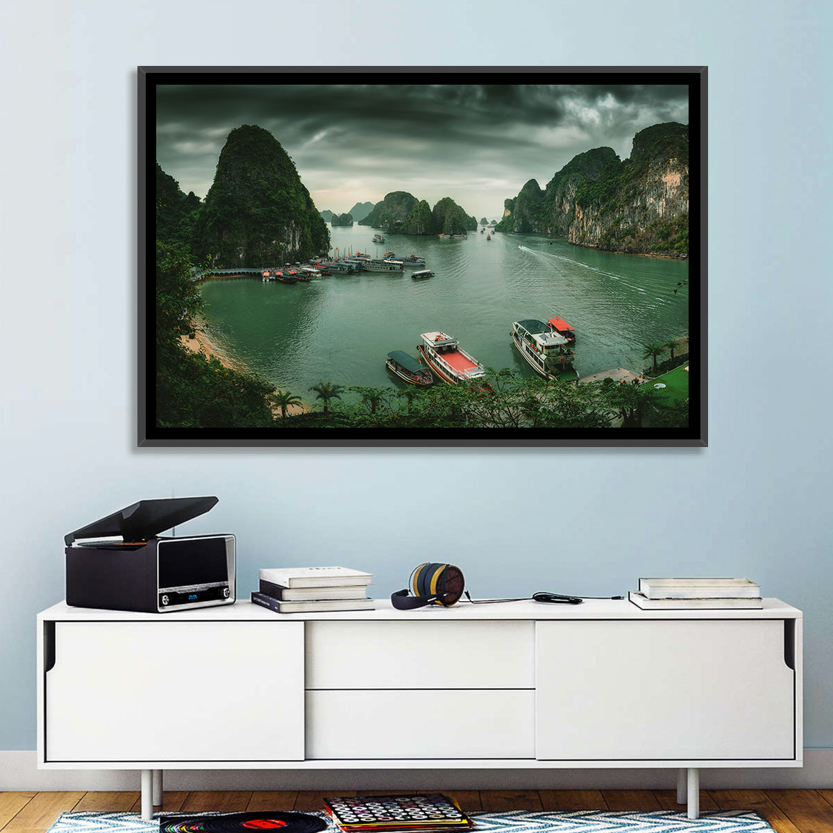 Ha Long Bay Vista Wall Art in a room, landscape