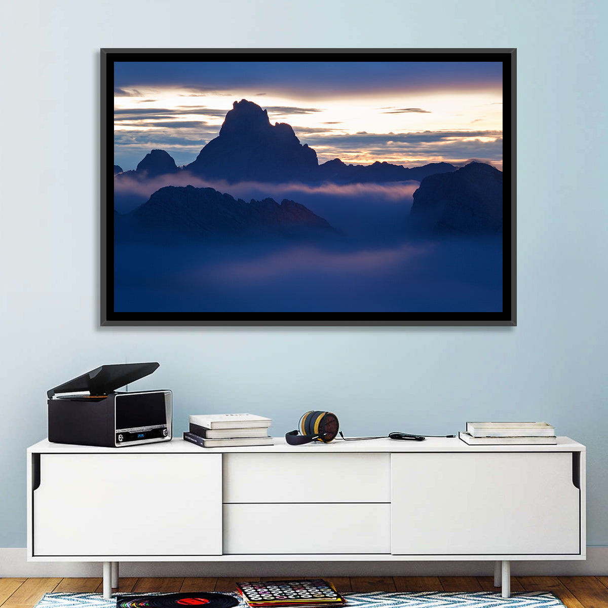 Dolomites Sunrise Silhouette Wall Art