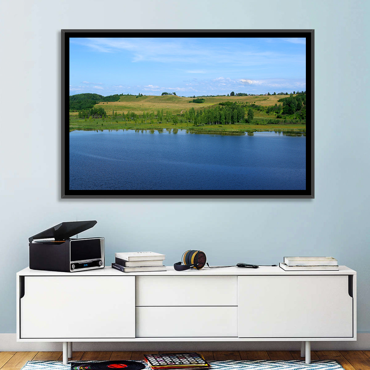 Pskov Lake Landscape Wall Art in a room, landscape
