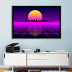 Neon Sunrise Skyline Wall Art