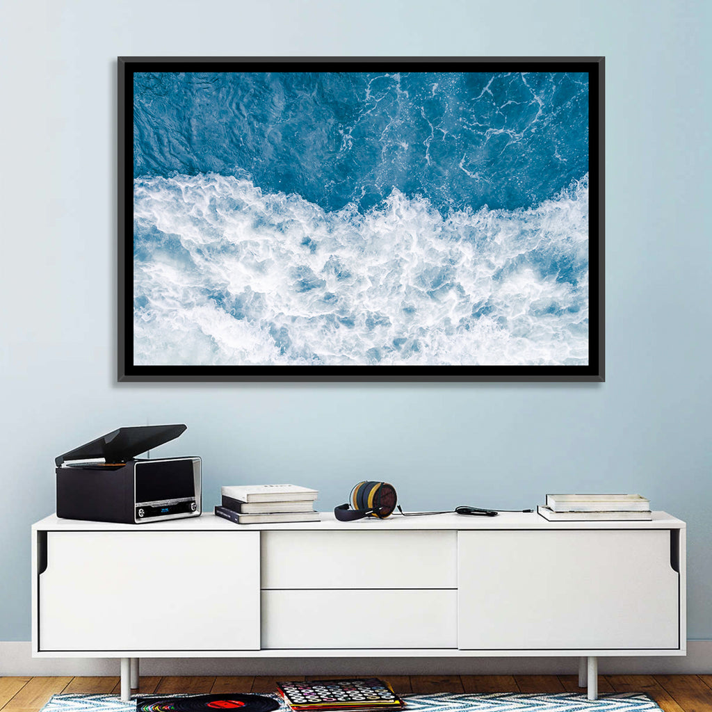 Stormy Blue Sea Wave Wall Art