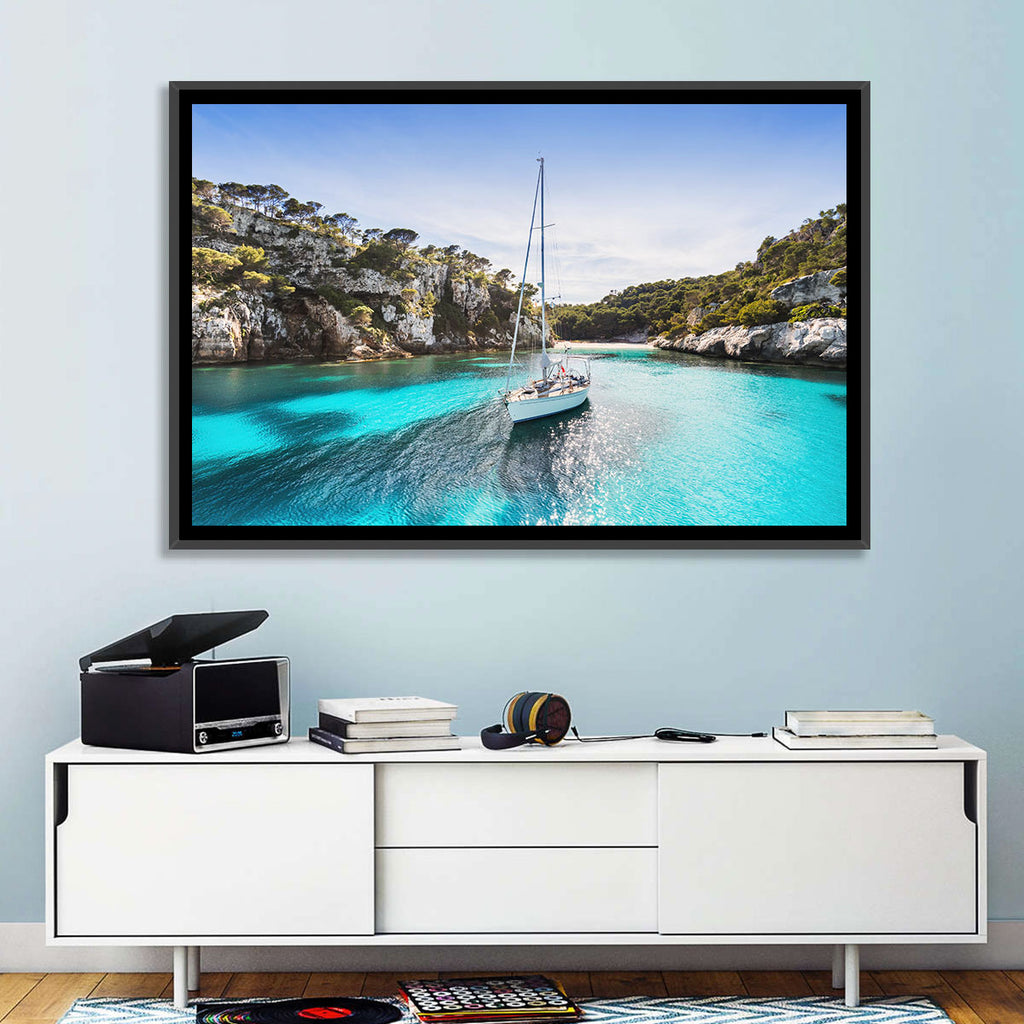 Menorca Cove Sailboat Wall Art