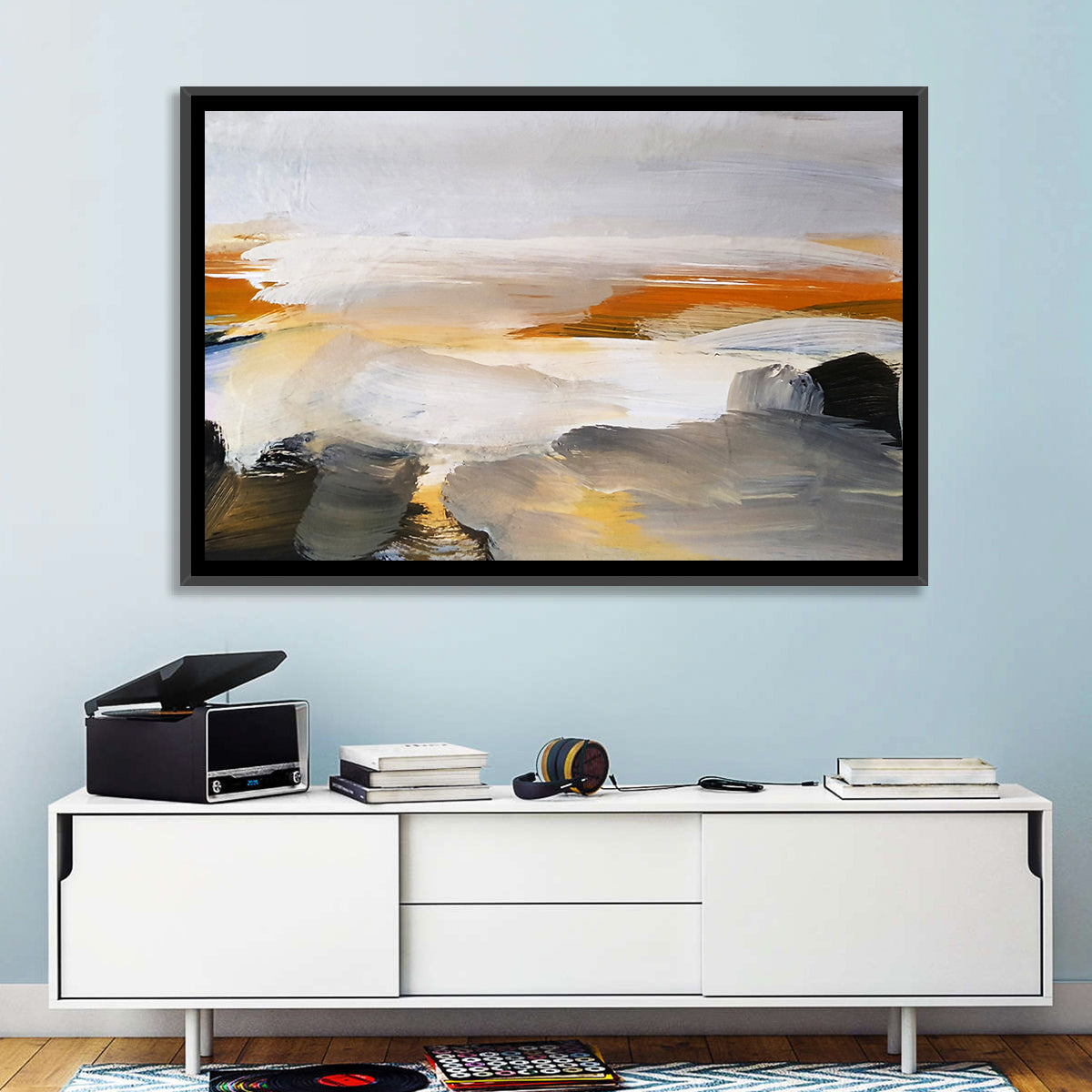 Misty Coastal Horizon Wall Art