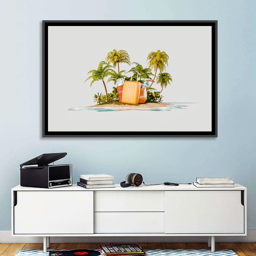 Tropical Island Vacation Illustration Wall Art