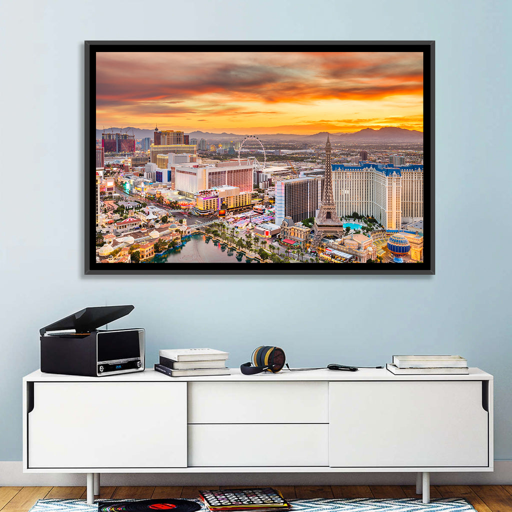 Las Vegas Strip Sunset Cityscape Wall Art