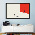 Solitary Figure with Red Door Wall Art