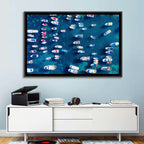 Aerial Boats Over Turquoise Sea Wall Art