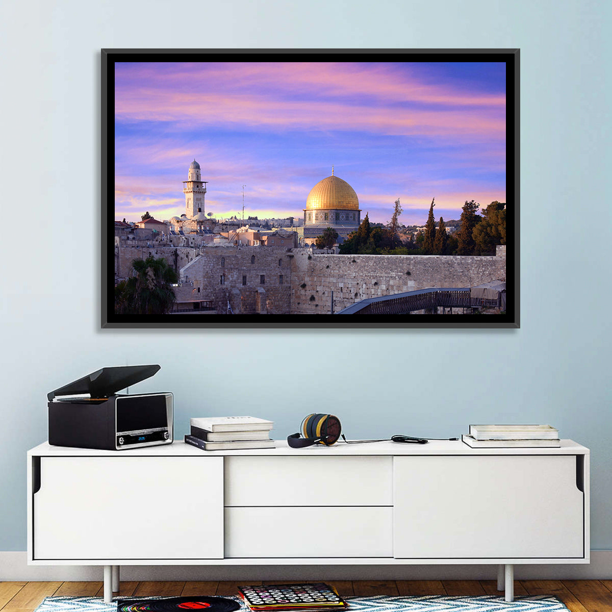 Al Aqsa at Golden Hour Wall Art in a room, landscape